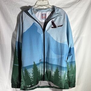 Scenic Mountain Blue Windbreaker Jacket